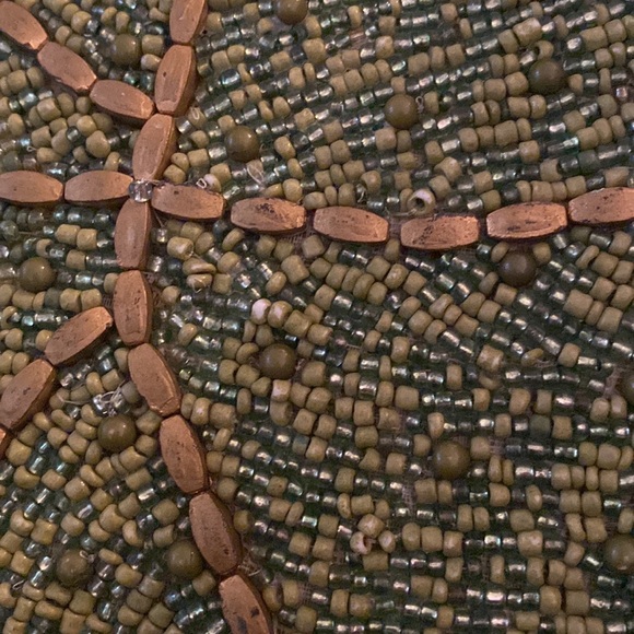 Set of 4 Vintage Hand Beaded Leaf Chargers - Picture 9 of 9